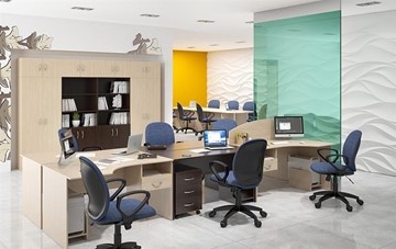 Офисный комплект мебели SIMPLE с эргономичными столами и тумбами в Тамбове - предосмотр 5